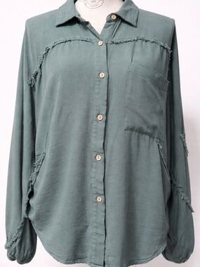 easel Washed Sage Green Button-Down Shirt